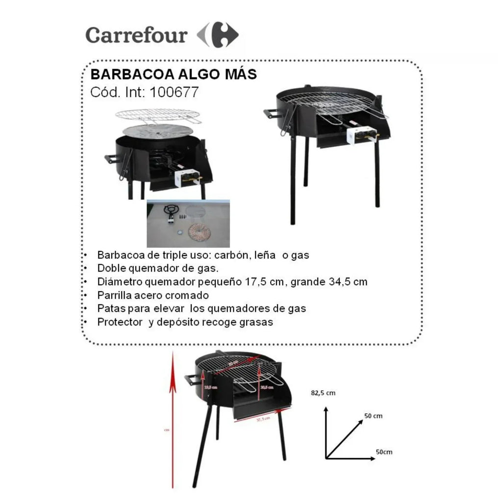 Churrasqueira a Gás Triplo Uso Algo Más 50 cm com 2 Queimadores