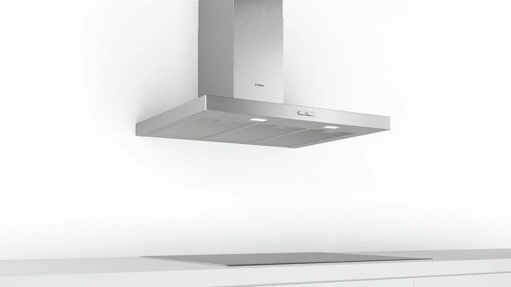 Bosch - Coifa Decorativa de Parede, 90 cm, Série 2, Controle Mecânico, Iluminação LED, Aço Inoxidável, DWB96BC50