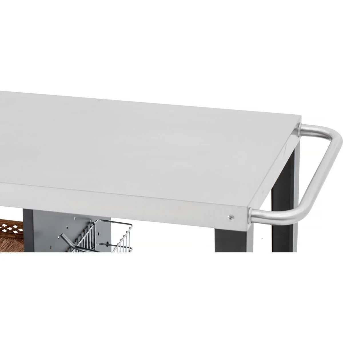 Carrinho de Serviço para Churrasco "Gelia" 117 x 59 cm - Aço Inoxidável - Preto
