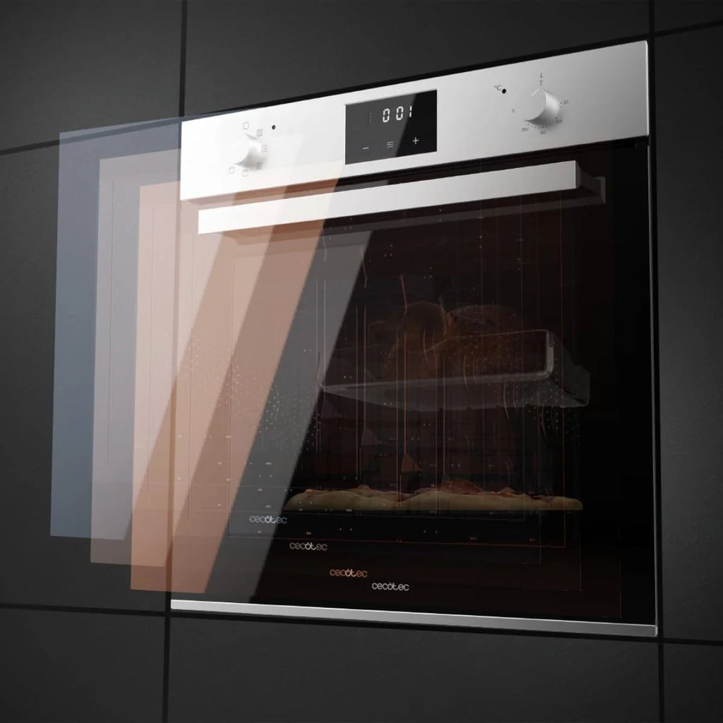 Cecotec Forno Embutível Multifunção 70L Bolero Hexa M226001 Linha A. 2800W, 7 Funções, Display, Base a Vapor XXL, Assistência a Vapor, Limpeza a Vapor Fácil, Ventilador de Arrefecimento, Modo Eco, Modo Convecção, Modo Grelhador