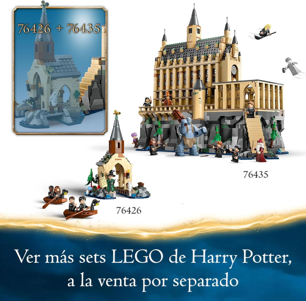 Harry Potter Castelo de Hogwarts: Grande Salão da Escola de Magia de Brinquedo, 11 Minifiguras Incluindo Hermione Granger e Ron Weasley, Presente para Meninos e Meninas a partir de 10 Anos 76435