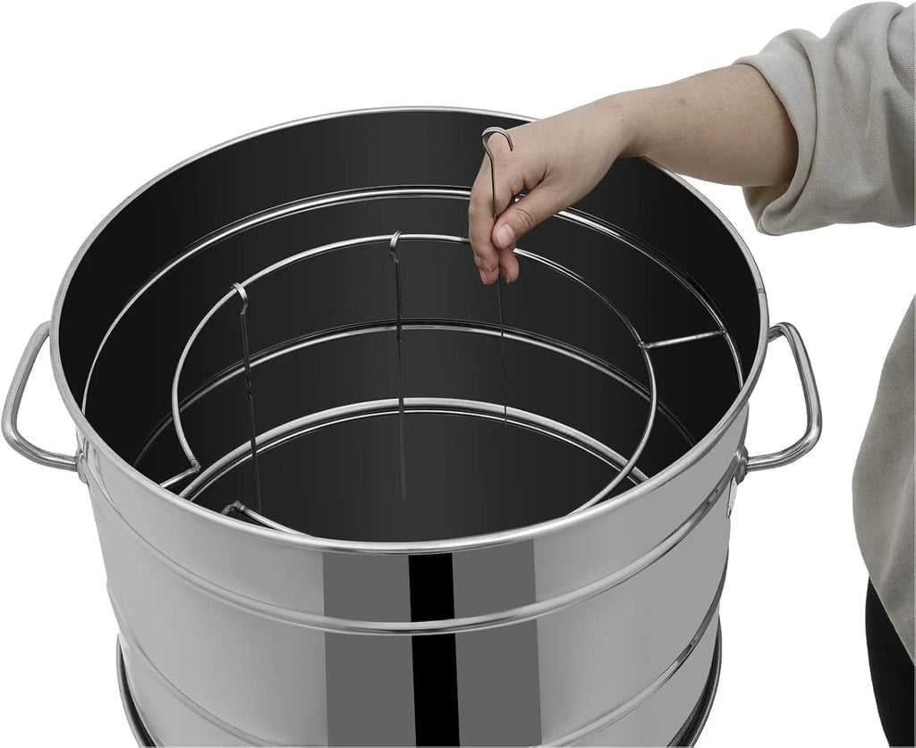Churrasqueiras a Carvão Portáteis Grandes, Churrasqueira a Carvão Inoxidável em Barril, 360° Sem Fumaça para Exteriores com 50 Espetos, Defumador para Churrasco, Culinária ao Ar Livre e Viagens