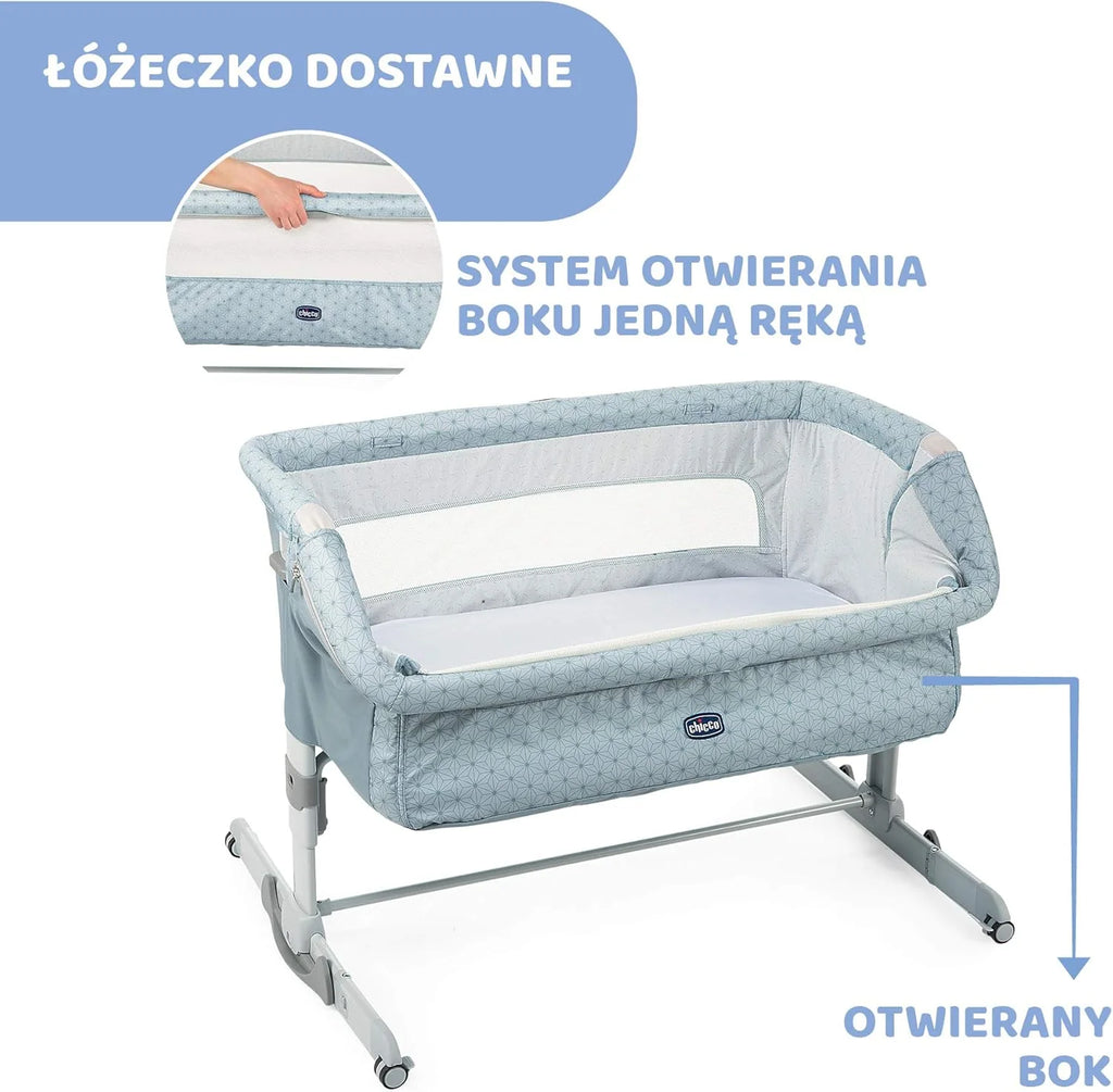Chicco Next2Me Dream Berço Co-Sleeping - Para Dormir ao Lado do Bebê, Colchão, Função de Balanço, Lateral Rebatível, Ajuste de Altura, Janelas de Rede, Rodas e Bolsa de Viagem, 0-6 meses, 9 kg