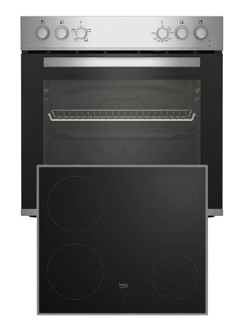 2026 Conjunto de cozinha Beko BBUC12020X com placas e forno de convecção