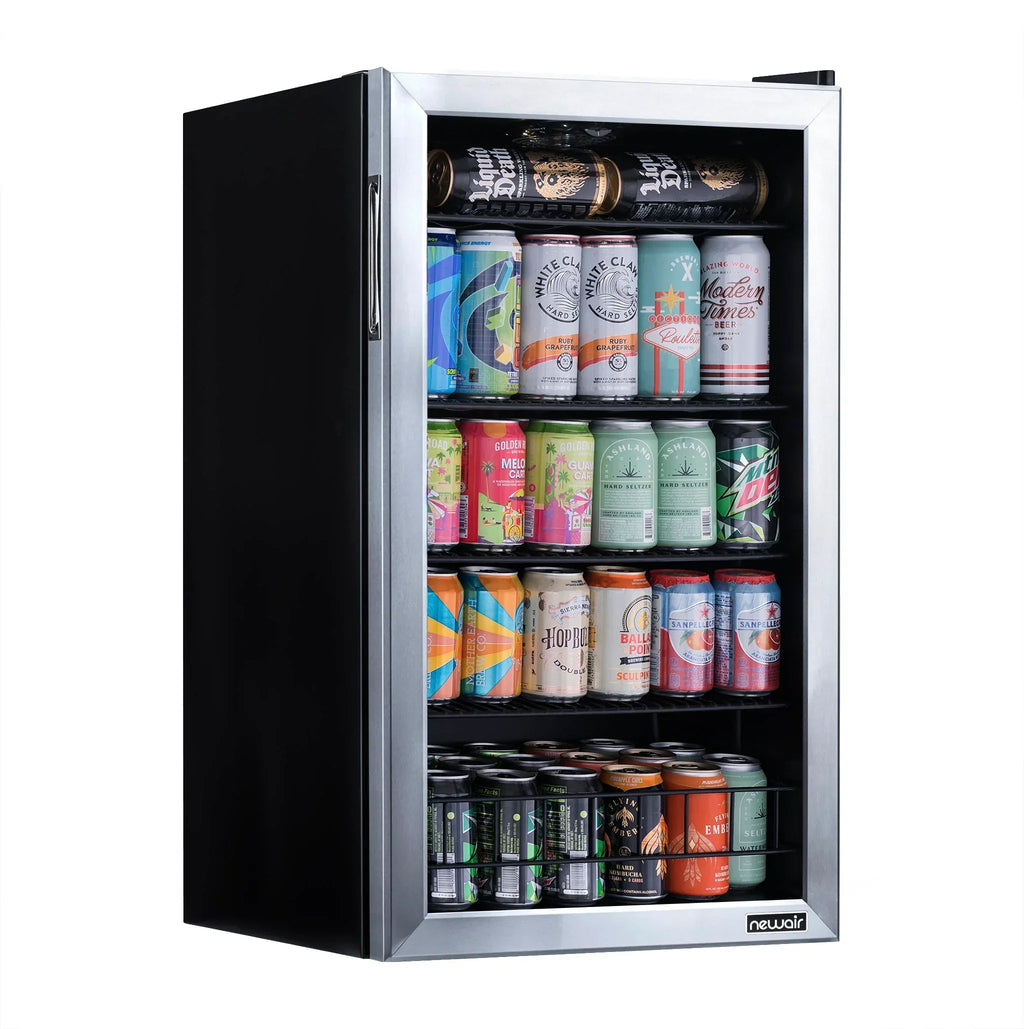 Refrigerador de Bebidas Independente de Aço Inoxidável Newair® 2026 – 126 Latas – 48 cm