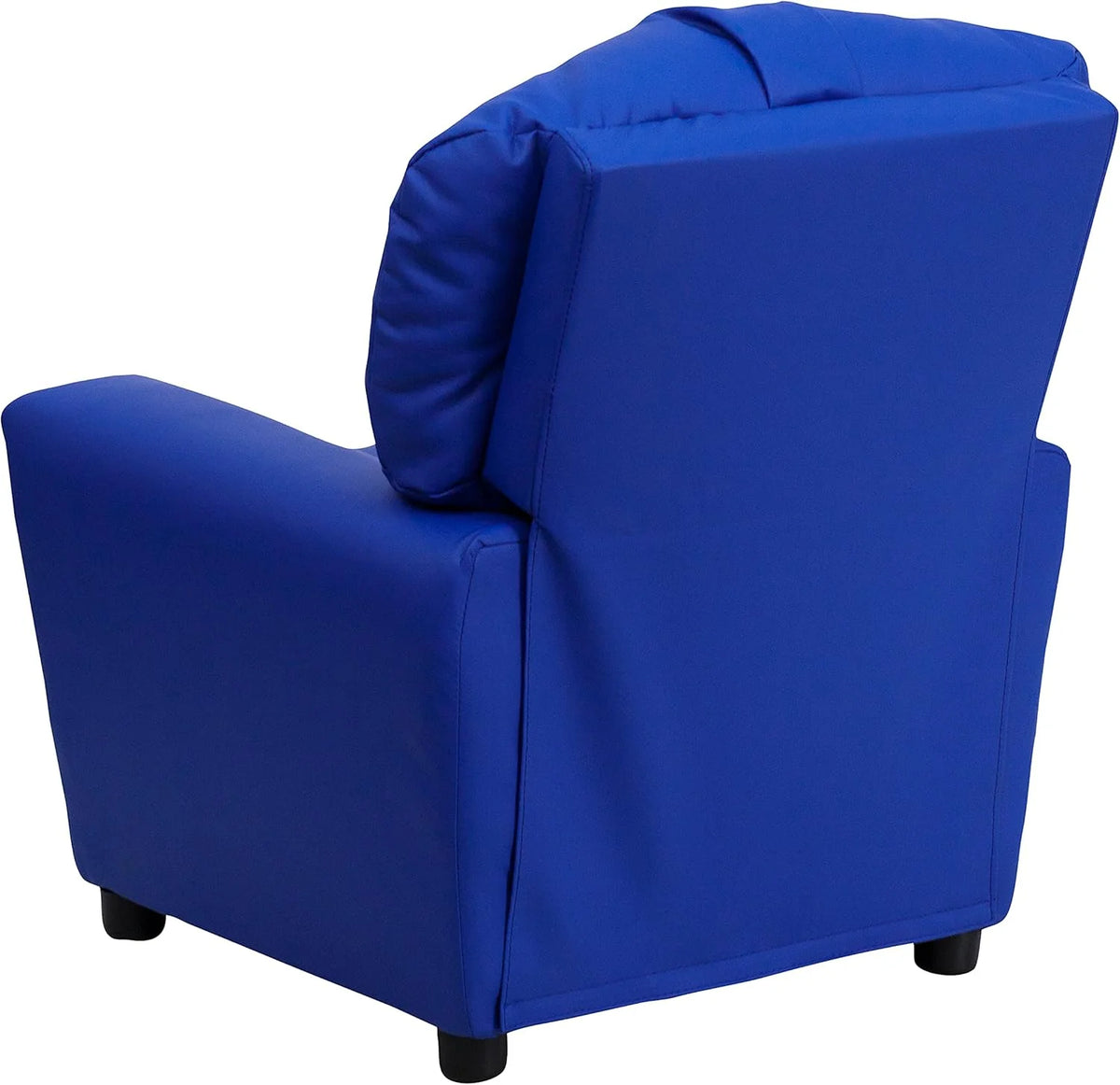 Poltrona Reclinável Infantil Contemporânea Flash Furniture com Porta-Copos, Madeira, Vinil Bege, 66,04 x 53,34 x 53,34 cm