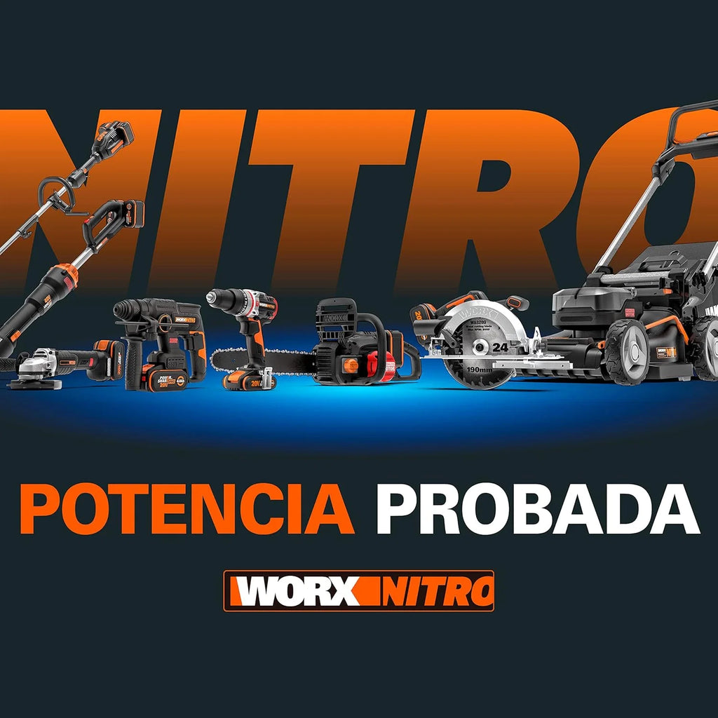 WORX WG543E Soprador de Folhas 20V-4Ah Nitro, superleve 1,7kg, Motor brushless, 209km/h, turbina de Alto Volume e Velocidade, para Limpeza de Jardins, Caminhos e Terrenos, Inclui Bateria e Carregador
