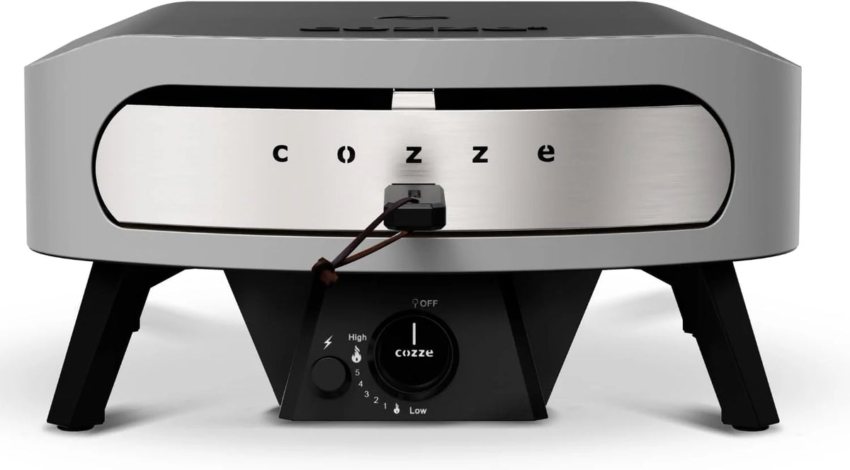 COZZE Forno de Pizza a Gás 17 polegadas – Grande Forno de Pizza para Exterior (50 mbar) – Forno de Pizza com Regulador para Pizza Familiar