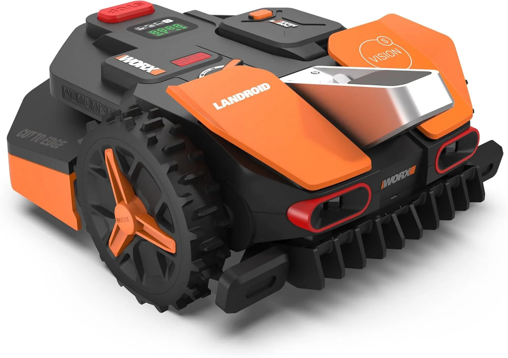 WORX Landroid Vision S250 WR202E Robô Cortador de Grama para Jardins de até 250 m² – Robô Cortador de Grama Inteligente sem Fio Delimitador – WiFi e Bluetooth – Prevenção Ativa de Obstáculos com