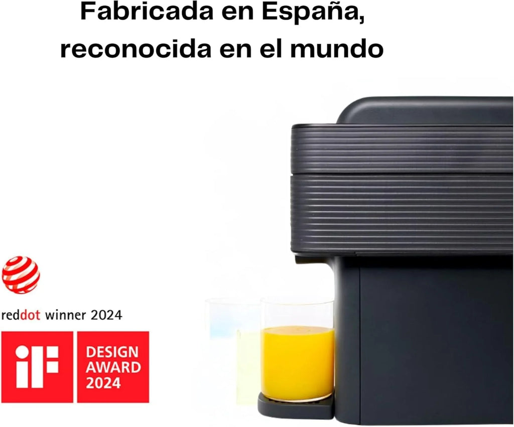 Um espremedor de laranjas elétrico automático | Seu suco pronto em menos de um minuto com apenas um botão - espremedor de laranjas feito na Espanha | Mais Rápido. Mais Limpo. Melhor (PRETO)