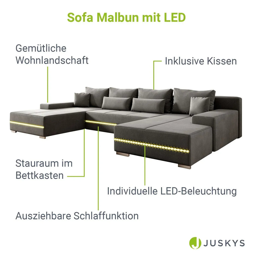Sofá de Canto Malbun 2025 com Iluminação LED