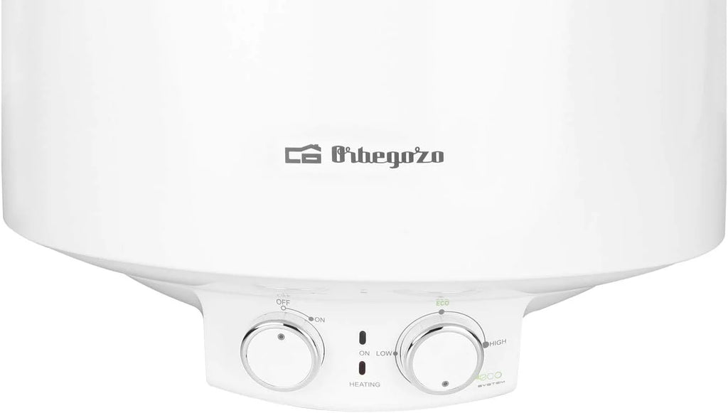 Orbegozo TRM 104 Aquecedor de água elétrico, 100 litros, baixo consumo, esmalte vitrificado, função ON/OFF, ajuste ECO, IP-X4, temperatura máx. 75ºC, instalação vertical, 1500 W