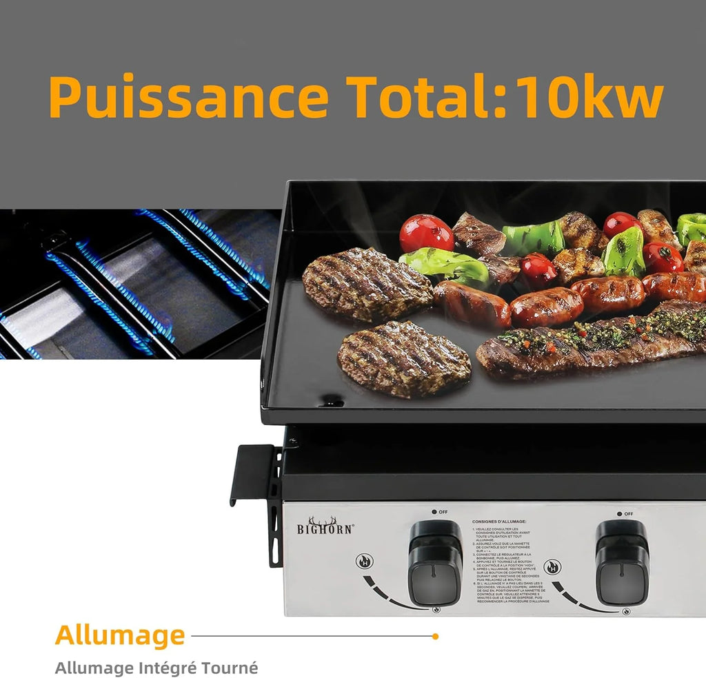 Churrasqueira a Gás BIGHORN Plancha Grill – Mesa – Portátil – 4 Queimadores