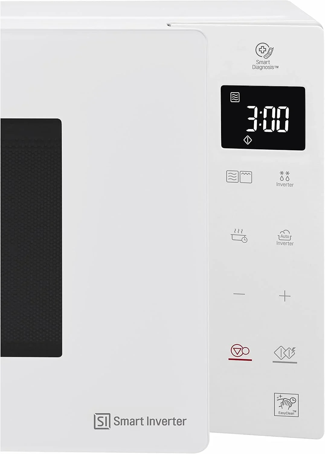 Forno Micro-ondas LG MH6535GIS com Tecnologia Inverter e Grill de Quartzo, 25 Litros de Capacidade, 1000 W, Programas Automáticos, Níveis de Potência Ajustáveis para Cozimento Ideal e Função EasyClean, Preto