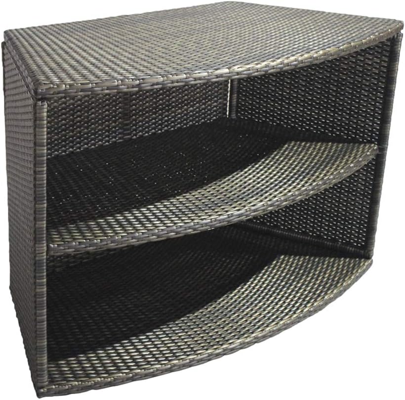NETSPA Octopus 165 Móvel Semirrígido para SPA - 5 Módulos com Prateleira Dupla, Tampa do Bloco do Motor, Degrau, Banco e Prateleira Inferior - PVC e Compósito de Madeira - Preto - SP-MOB165C-M5