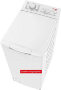 Corberó - Máquina de Lavar Roupa de Carga Superior 6.5kg | CLACSM6524 | 1200 RPM | 16 Programas, Função Vapor, ECO, Limpeza do Tambor | Início Diferido | Lavagem Rápida | Engomar Fácil | Indicadores LED | Branco