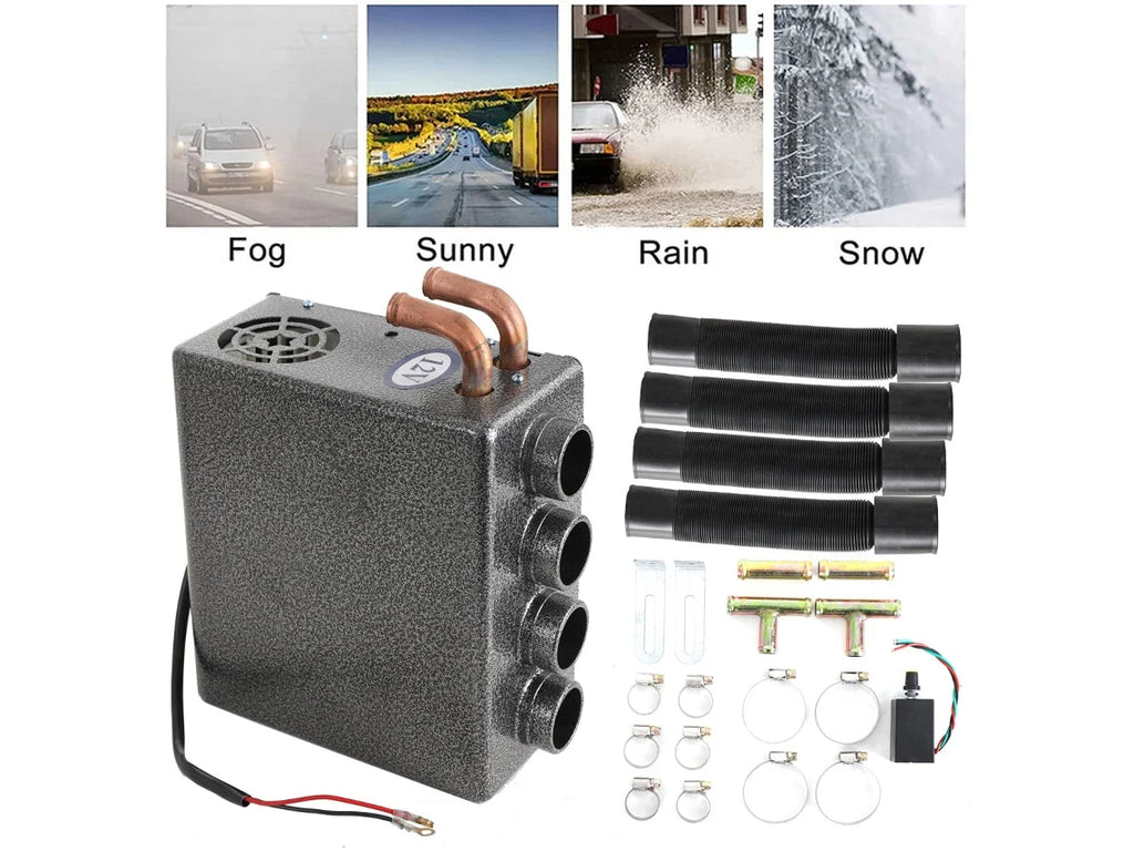Aquecedor de Carro, 12V, 80W, Núcleo de Aquecimento de Cobre, Eficiente em Energia, Baixo Ruído OEM