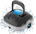 Robô Limpa Fundos de Piscina Elétrico Sem Fio para Piscinas de até 80m², 100 Minutos de Dupla Filtragem e Estacionamento Automático, Robô Limpa Fundos de Piscina com Motores de Tração Dupla