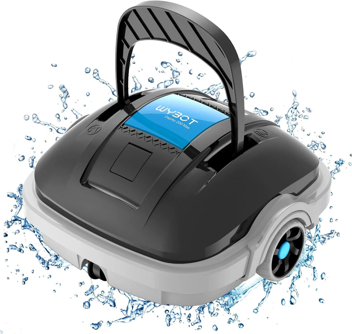 Robô Limpa Fundos de Piscina Elétrico Sem Fio para Piscinas de até 80m², 100 Minutos de Dupla Filtragem e Estacionamento Automático, Robô Limpa Fundos de Piscina com Motores de Tração Dupla