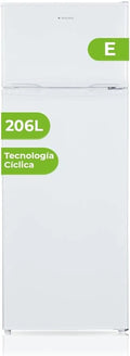 Refrigerador de 2 Portas Aspes Branco AF145503E. Capacidade 206 Litros, Porta Reversível, Baixo Nível de Ruído, Eficiência Energética Classe E