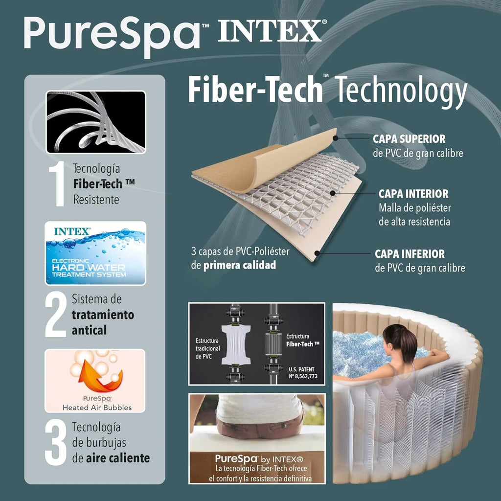 Intex 28428EX Spa inflável, bege, 6 pessoas