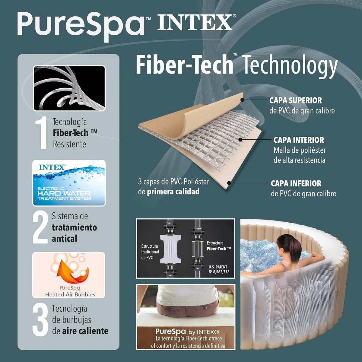 Intex 28428EX Spa inflável, bege, 6 pessoas