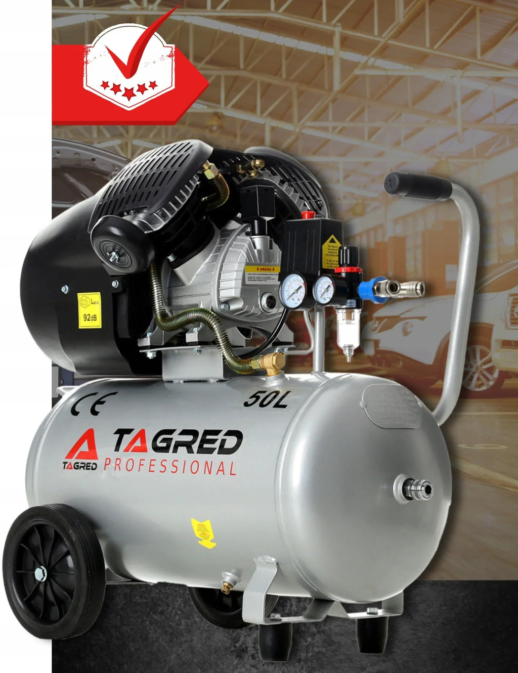 COMPRESSOR DE AR TAGRED 50L V2 SEPARADOR KIT + Óleo ALTA QUALIDADE