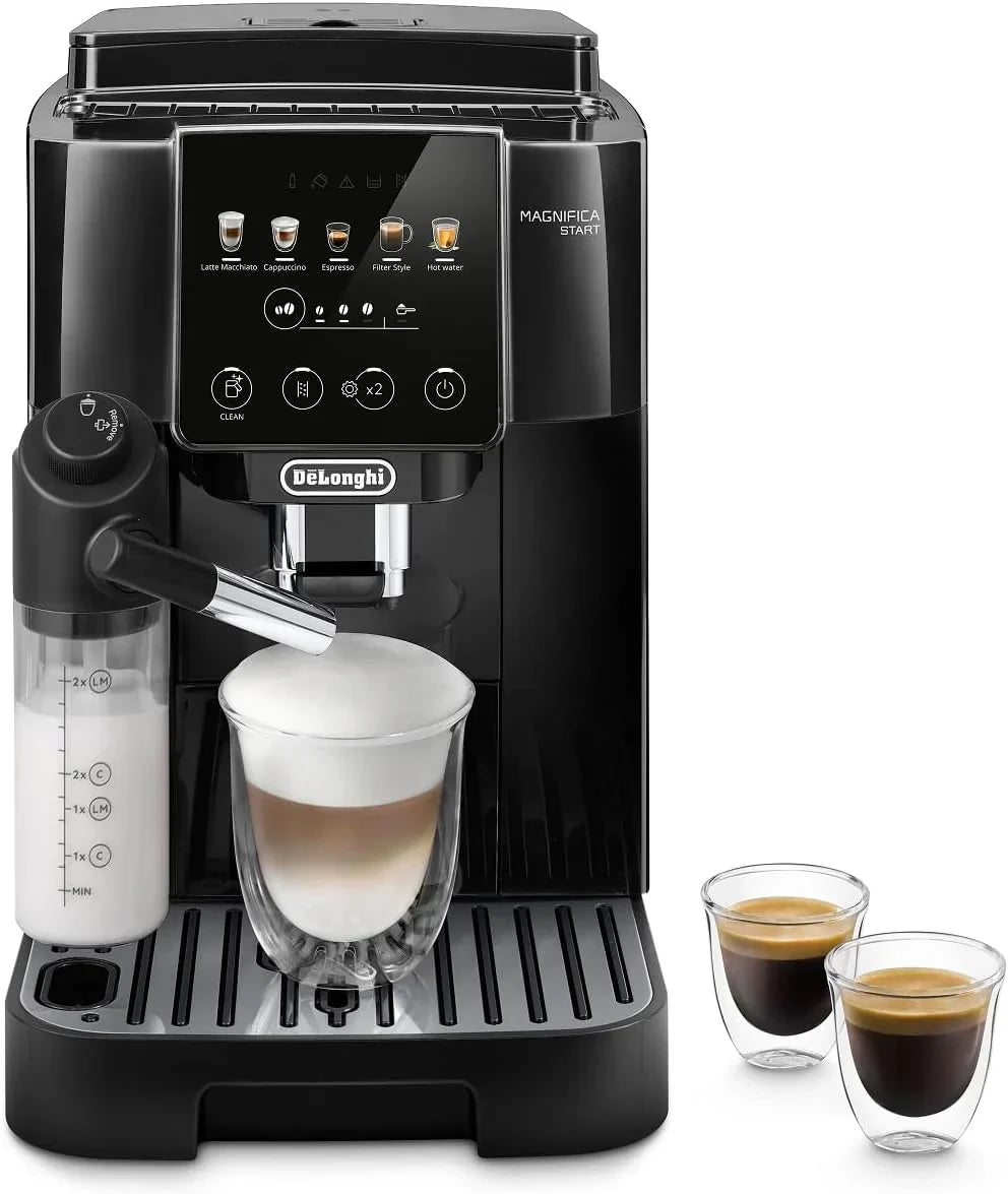 Cafeteira Superautomática De'Longhi Magnifica Start, Jarra de Leite Automática LatteCrema, 4 Bebidas One-Touch, Controles Soft Touch, Preto (ECAM220.91.B)