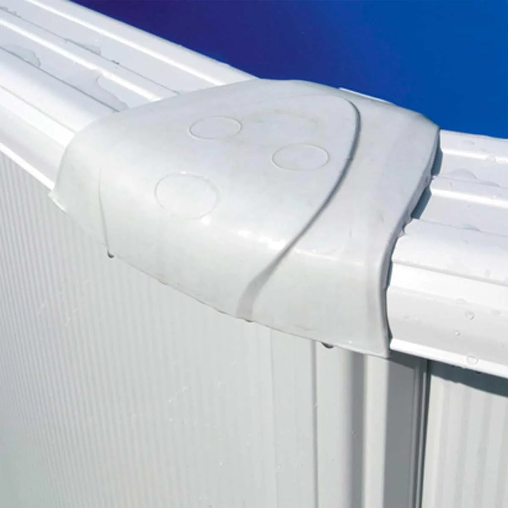 Piscina Gre KITPROV618 Atlantis - Piscina de Aço Elevada, Ovalada com Aparência de Aço Branco. Piscinas Desmontáveis para Jardim 610 x 375 x 132 cm.