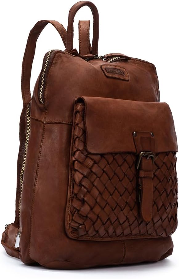Pikolinos Mochilas em Couro FAURA para Mulheres Cor COGNAC