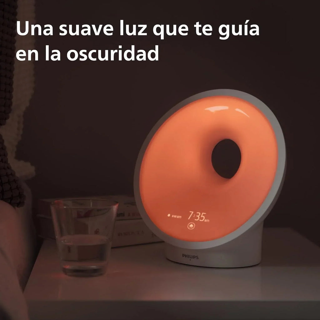 Philips Wake-up Light HF3651/01 Despertador com Luz Natural, Várias Luzes e Sons, Luz Noturna e Rádio FM, com Carregador para Celular, Plástico, Branco, 12 x 19 x 19 cm, 1 kg