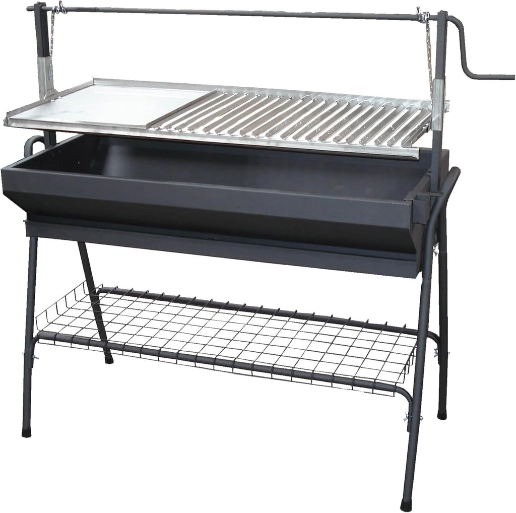 Imex EL ZORRO 71764 - Churrasqueira com Grelha e Elevador, Preta, 80x50x115cm