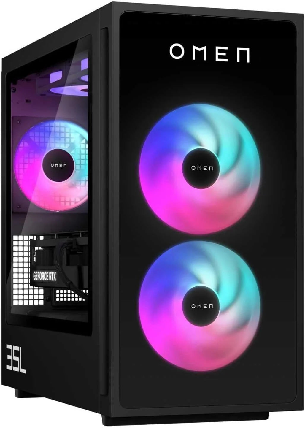 HP Desktop Gaming OMEN 35L GT16-0067ns (Processador AMD Ryzen 7 8700F, 32GB RAM DDR5, 1TB SSD PCIe Gen4, NVIDIA GeForce RTX 5070 12GB, FreeDOS) - Preto