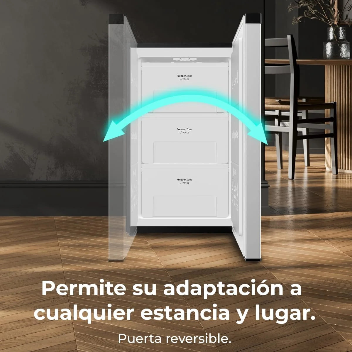 Cecotec Congelador Vertical de Bancada 87L Bolero CoolMarket TF 87 Inox. 83,6 cm de Altura e 50,6 cm de Largura, Baixo Consumo, Porta Plana e Reversível, Design Compacto, Branco