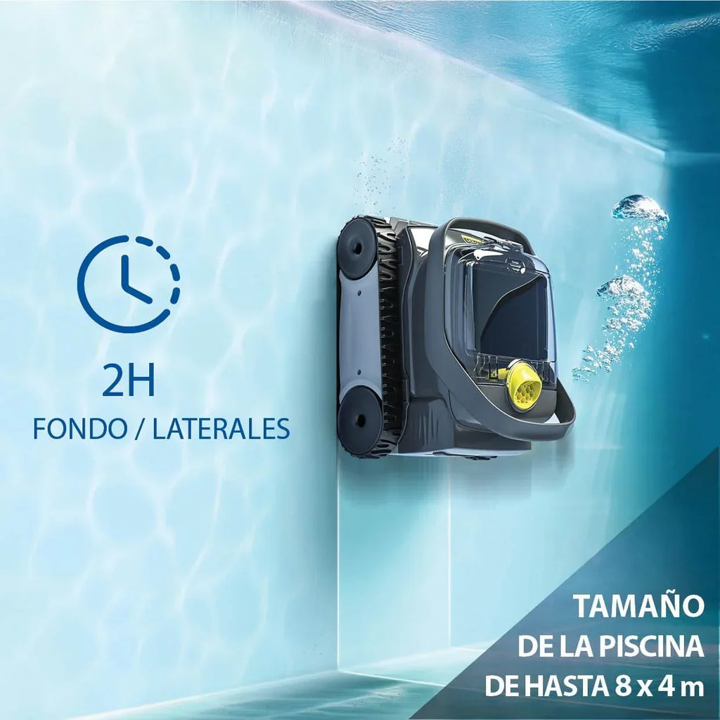 Robô de Limpeza Automático para Piscinas ZODIAC Pixel OP 32 para Piscinas até 8 x 4 m. Bateria de Lítio, Ciclo de 2h, Filtração Fina, Janela Transparente para Observar a Sujeira
