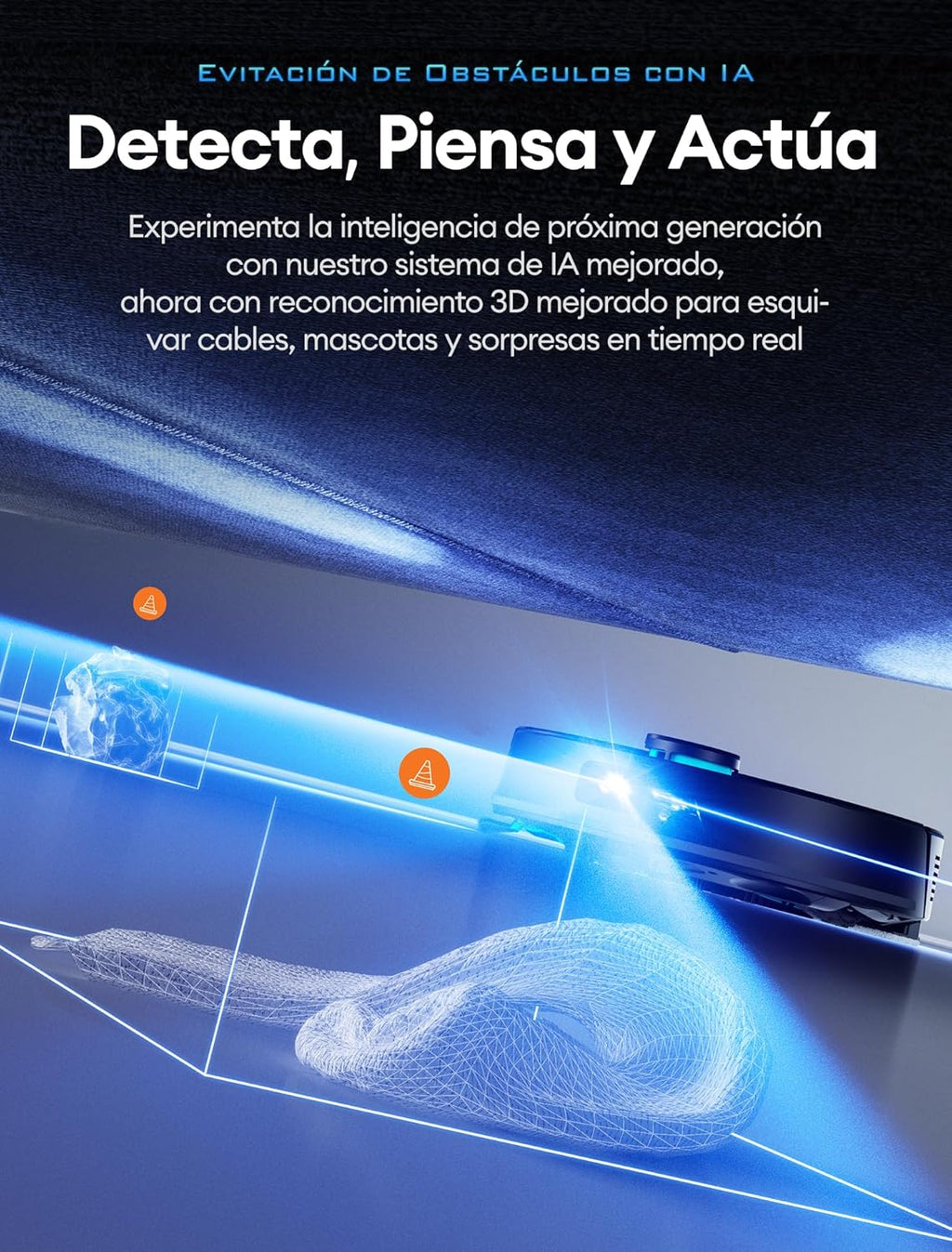 Robô Aspirador Ultenic T20 Pro com Esvaziamento Automático, Desvio Aprimorado, Sistema Laser Duplo (Frontal + LDS) para Evitar Cabos e Objetos Baixos, 8000Pa, 200m², Controle por Voz e App, Alexa, Google Home