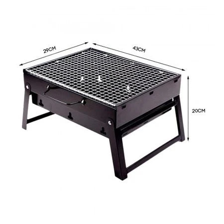Churrasqueira a Carvão Portátil Dobrável para Churrasco com Grelha 43x29x20cm