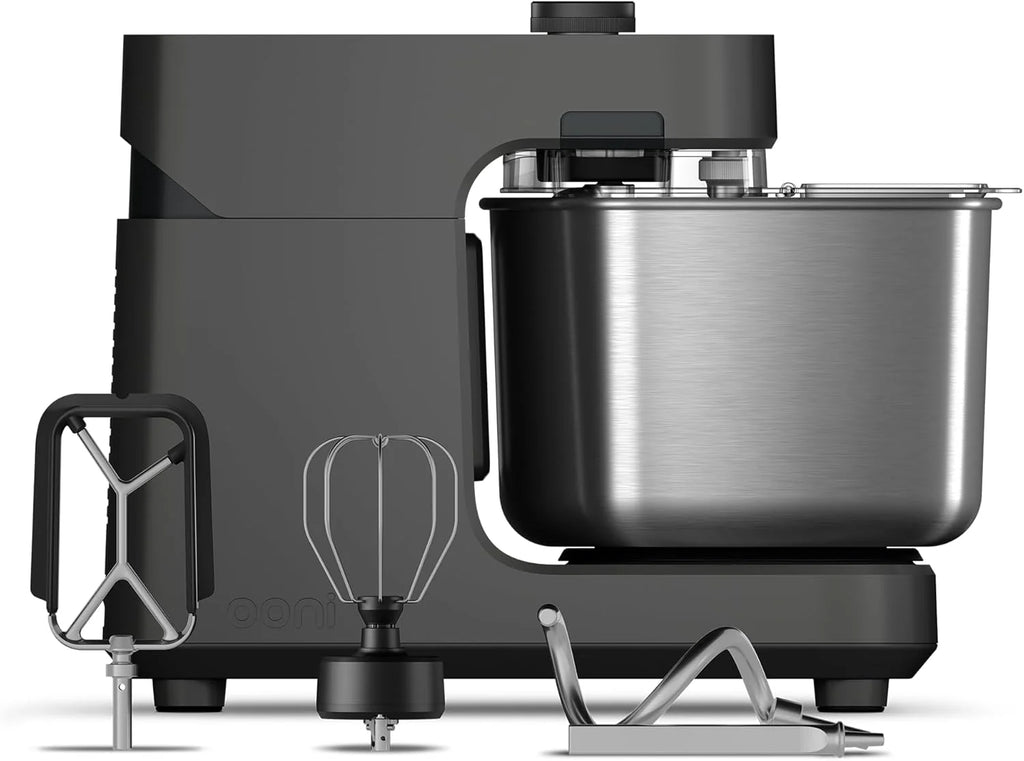 Ooni Halo Pro Batedeira Espiral Profissional de Massa 7,3L com Acessórios, 58 Velocidades – Ideal para Pão e Pizza – Cinza Antracite