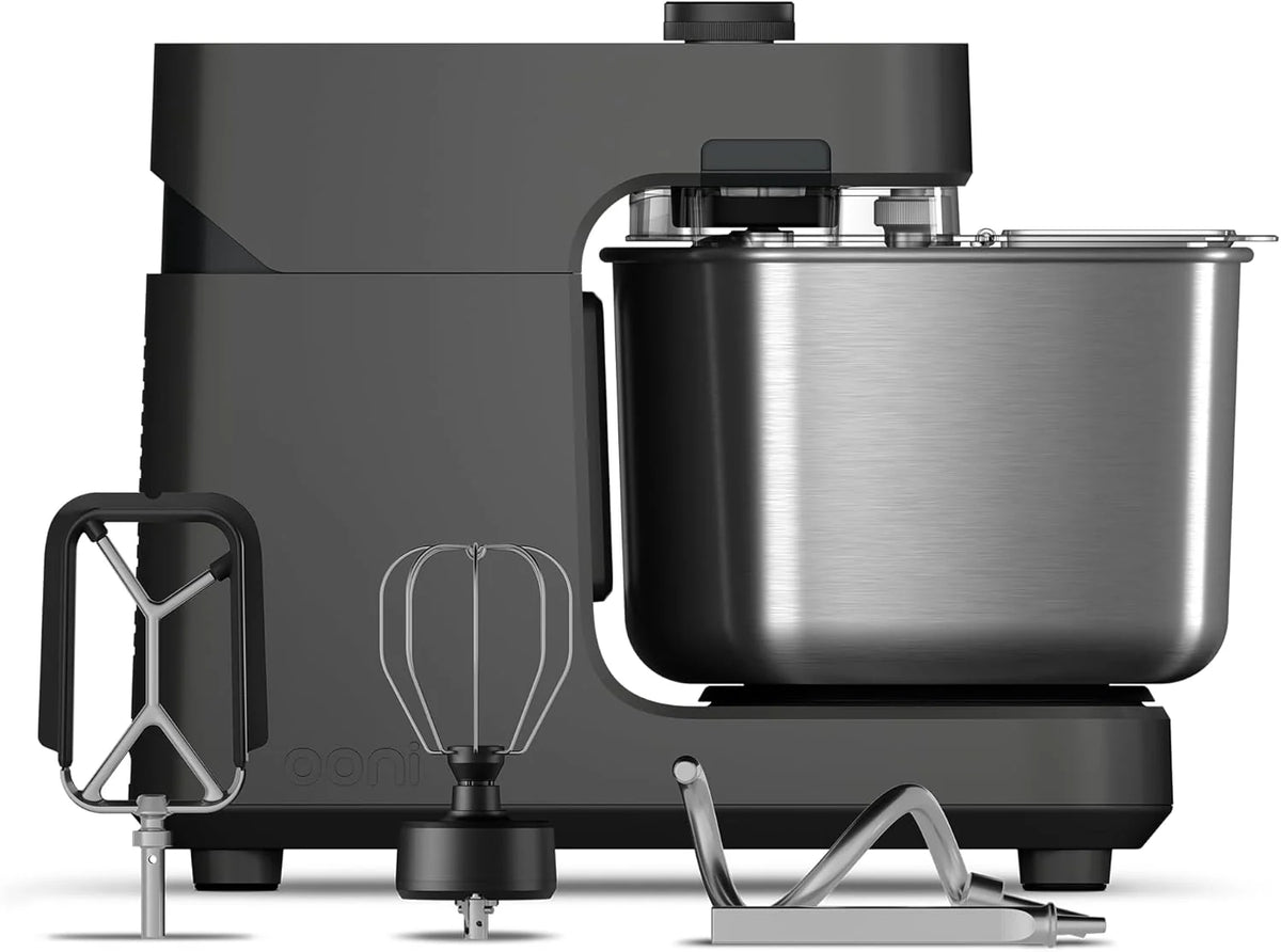 Ooni Halo Pro Batedeira Espiral Profissional de Massa 7,3L com Acessórios, 58 Velocidades – Ideal para Pão e Pizza – Cinza Antracite