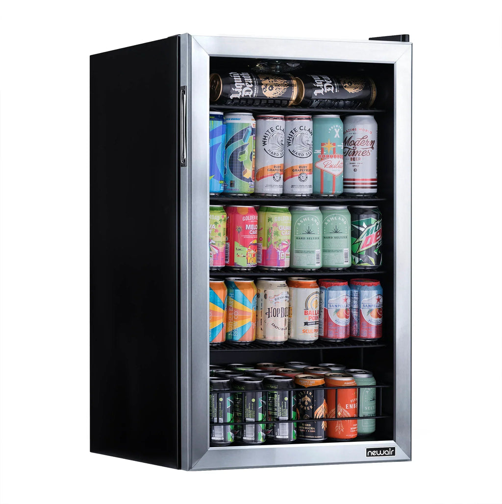 Refrigerador de Bebidas Independente de Aço Inoxidável Newair® 2026 – 126 Latas – 48cm