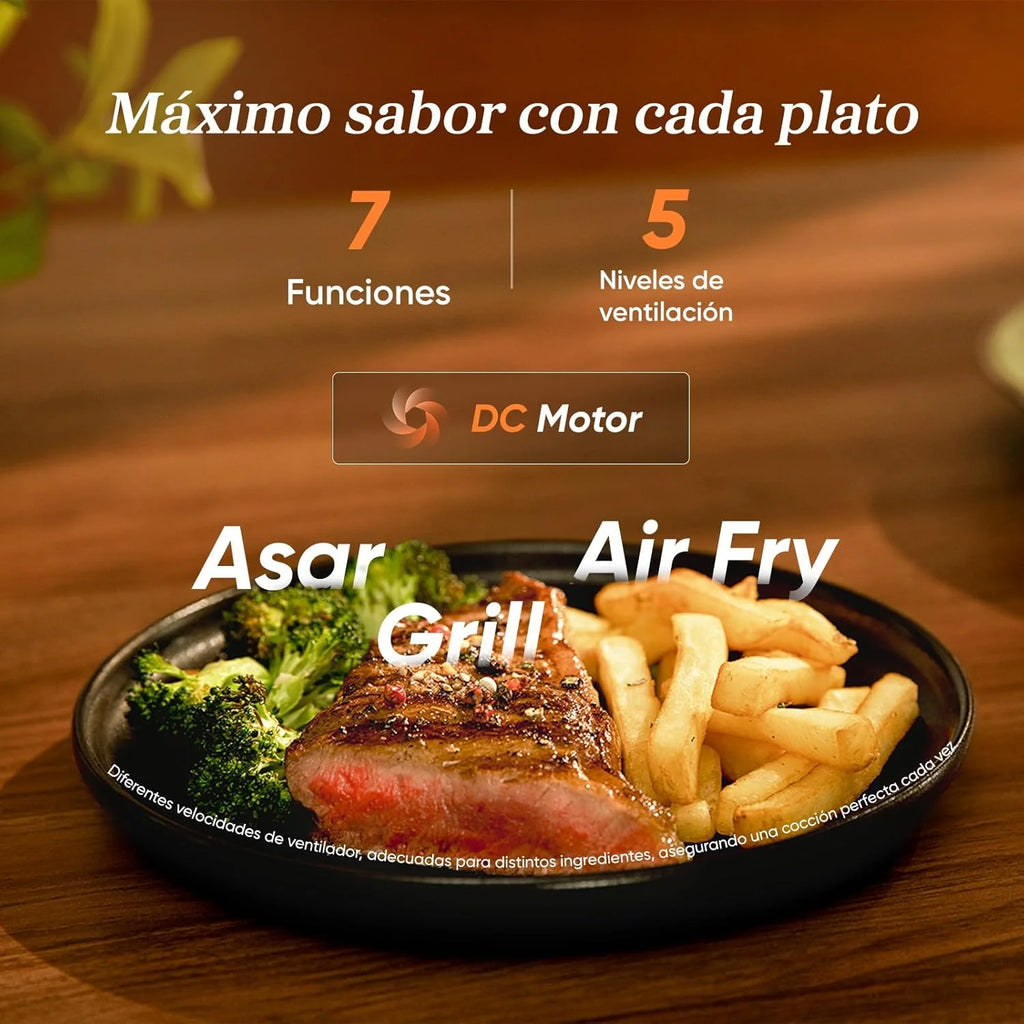 Cosori Turbo Tower Fritadeira de Ar 10,8L com Cestas Verticais, Cozedura em 3 Níveis que Poupa Espaço, 2630 W, 6 funções, 2 Motores DC, Mais de 50 Receitas Completas Online