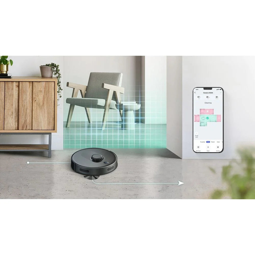 Robô Aspirador TCL Sweeva 6500 Preto, 2700 Pa, 4 modos de operação