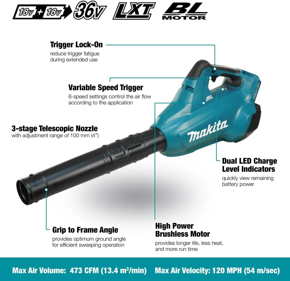 Soprador de Bateria Makita (2 X 18 V, Sem Bateria, Sem Carregador) Dub362Z