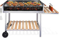 BBQ Collection Carrinho de churrasco sobre rodas - carvão - carrinho - aço inoxidável