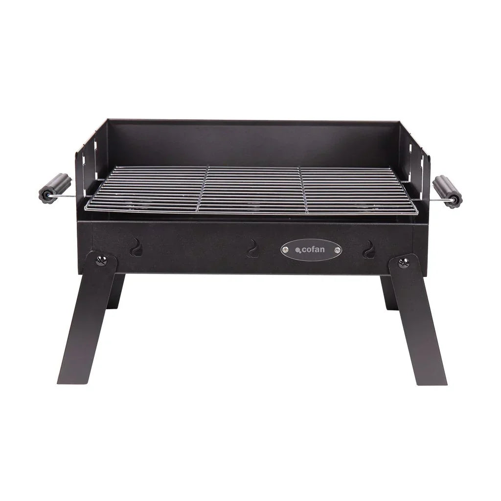 Churrasqueira a Carvão Portátil Cofan | Grelha de Aço Cromado | Churrasqueira Dobrável | Com Alças Laterais | Ideal para Camping, Jardim e Varanda | Medidas: 45,5 X 34,5 X 31,5 Cm
