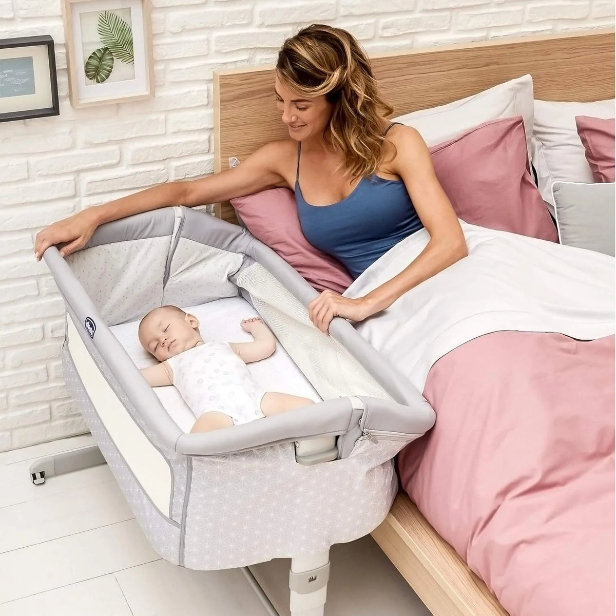 Chicco Next2Me Dream Berço Co-Sleeping - Para Dormir ao Lado do Bebê, Colchão, Função de Balanço, Lateral Rebatível, Ajuste de Altura, Janelas de Rede, Rodas e Bolsa de Viagem, 0-6 meses, 9 kg
