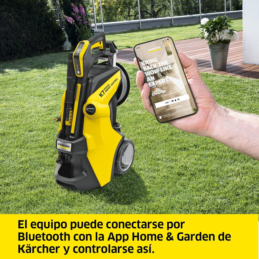 Lavadora de Alta Pressão Kärcher K 7 Premium Smart Control Flex Home, Pressão: 180 bar, Vazão: 600 l/h, Rendimento: 60 m²/h, Filtro de água, Peso: 18 kg, Mangueira Flex, Lança Vario Power