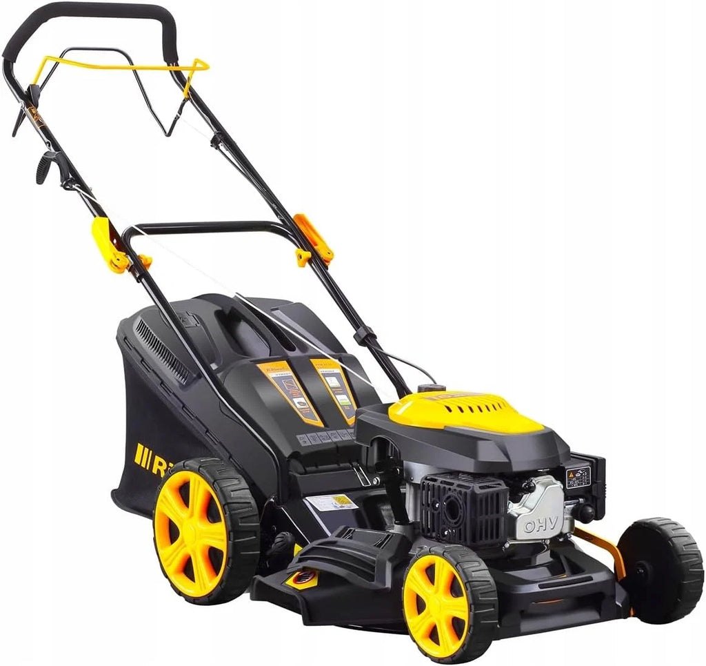 RPM 4735 Cortador de grama a gasolina, 47 cm, aço preto, 9 em 1, Multimodo, 31 kg, 7 posições, automotivo, motor OHV 146cc