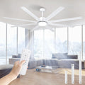 Ventilador de Teto Extra Grande de 183cm com 8 Pás de Alumínio, Luz e Controle Remoto, Luminária de Teto Silenciosa com Motor DC Reversível para Varanda Externa, Quarto Grande
