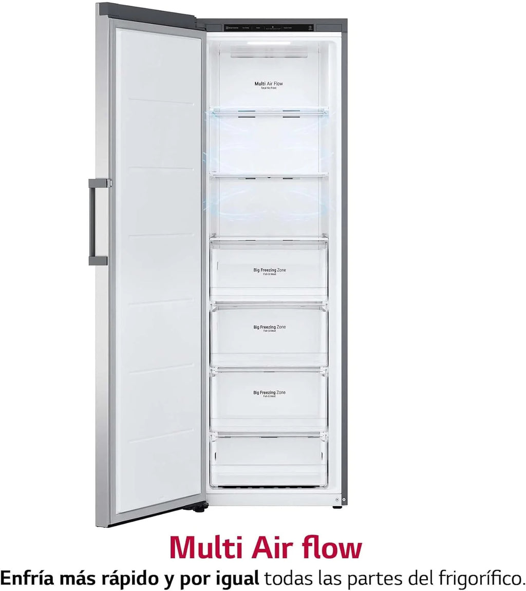 GFT41PZGSZ - Congelador No Frost Total, 1 Porta, Compressor Smart Inverter, 355 L e 186 cm, Congelador Vertical com Função de Congelamento Rápido, Cor Inox